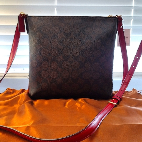 Coach Women's Mini Rowan File Top Zip Crossbody Bag in Signature Canvas C1554 - Picture 13 of 15